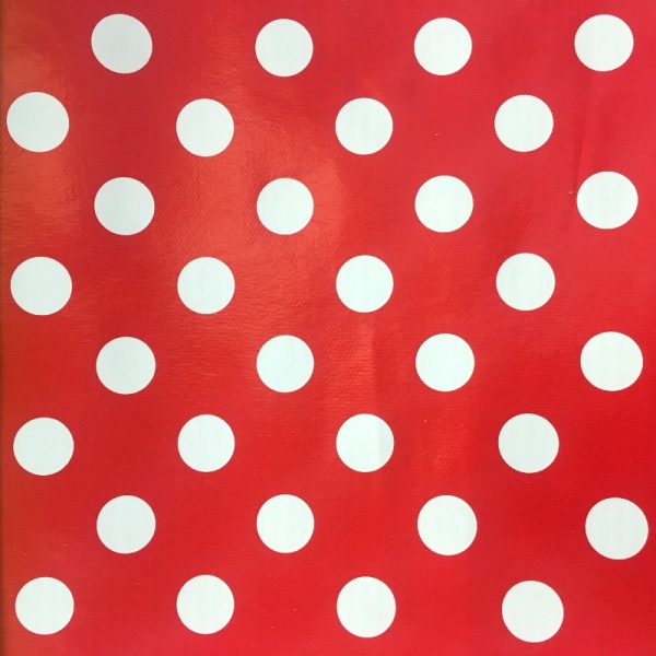 Polka Dot Vinyl White on Red 17mm